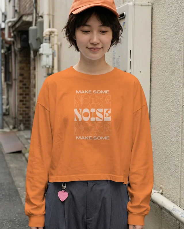 Urban Mockup of a Young Woman in a Crop Top Outfit