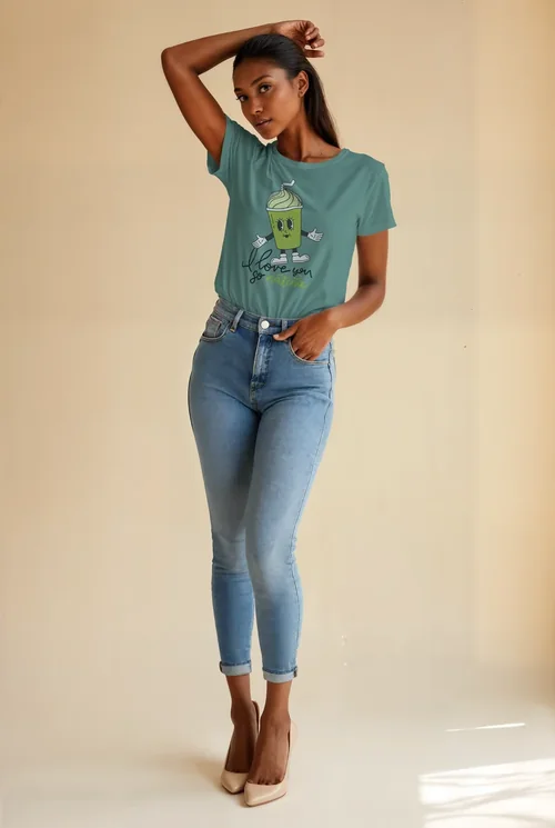 Stylish T-Shirt Mockup on Soft Beige Background