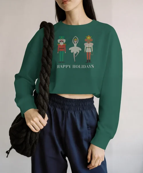 Stylish Mockup of a Woman in a Cropped Sweatshirt