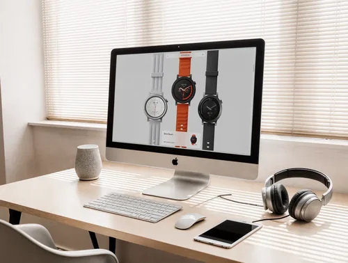 Sleek iMac Mockup for Modern Workspace Design