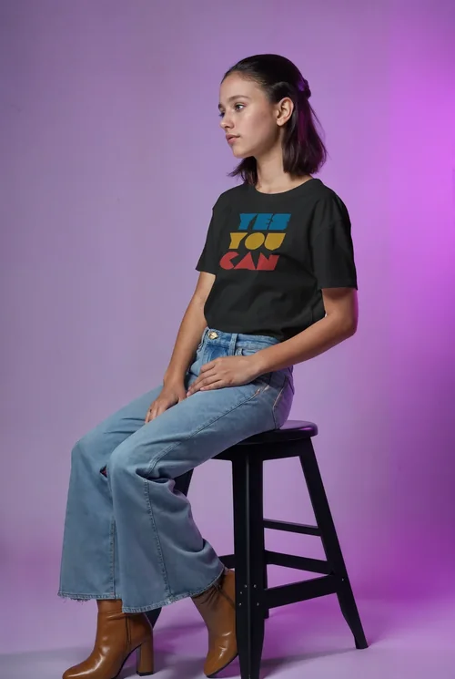 Elegant T-Shirt Mockup with Soft Purple Background