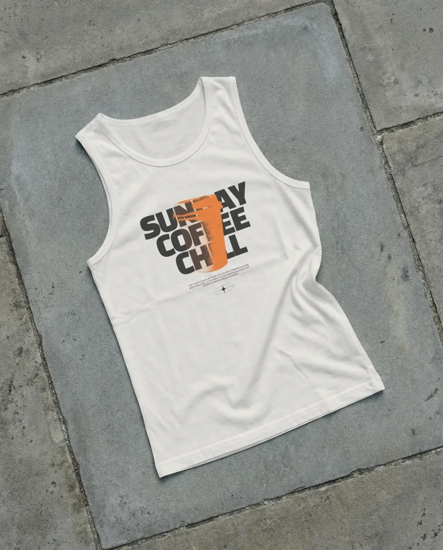 Minimalist Mockup of a Casual White Tank Top