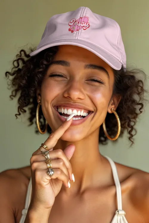 Joyful Woman Hat Mockup for Stylish Accessories