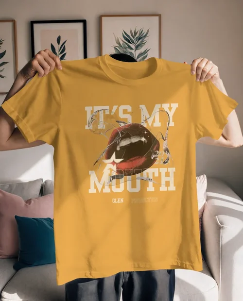 Stylish T-Shirt Mockup in Bright Living Room Setting