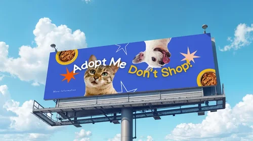 Stunning Mockup of a Blank Billboard Against Blue Sky