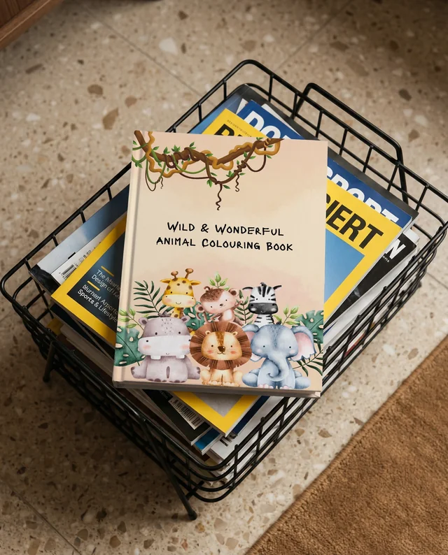 Cozy Living Space Mockup with Book and Magazines