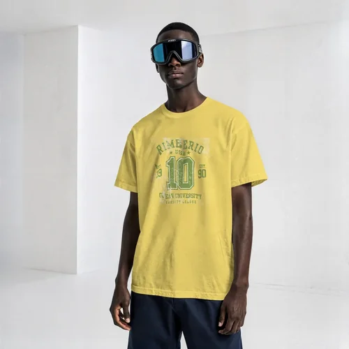 Modern Mockup with White T-Shirt and Blue Accents