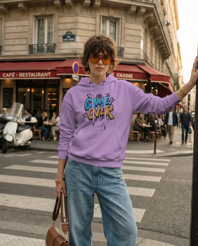 Stylish Hoodie Mockup in Parisian Urban Scene