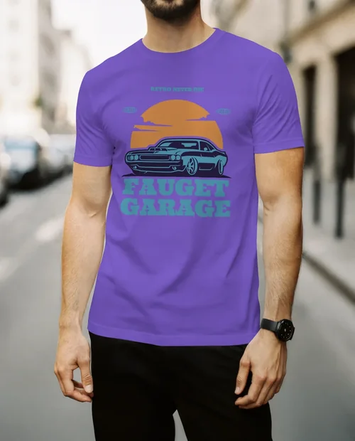 Stylish Male Model T-Shirt Mockup in Urban Setting