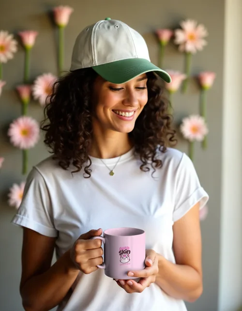 Pastel Background Colors in Mockup of a White Mug