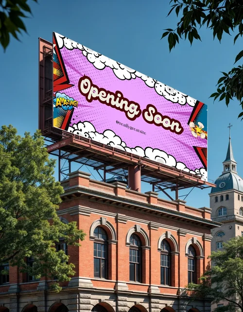 Mockup of a Billboard on a Vintage Brick Building