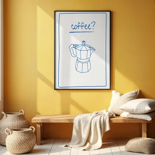 Vibrant Yellow Background Mockup Poster with Cozy Colors