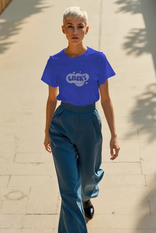 Stylish T-Shirt Mockup Featuring Confident Supermodel