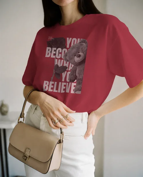 Chic T-Shirt Mockup for Fashionable Women