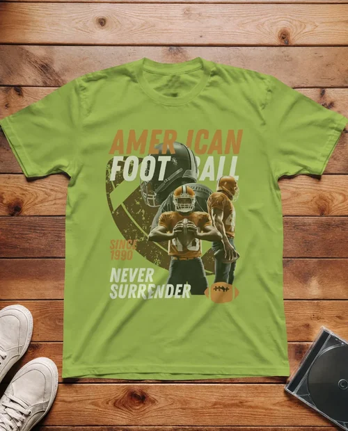 Stylish T-Shirt Mockup on Rustic Wooden Surface