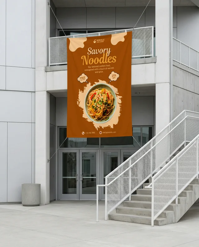 Modern Minimalist Architecture Mockup with Banner Display