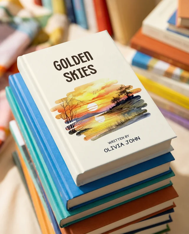 Colorful Book Mockup with Blank Canvas for Creativity