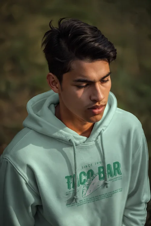 Mockup of a Hoodie in Soft Natural Background Colors