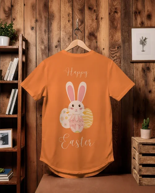 Rustic T-Shirt Mockup on Wooden Hanger