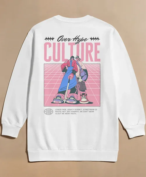 Oversized White Sweatshirt Mockup for Fashion Display