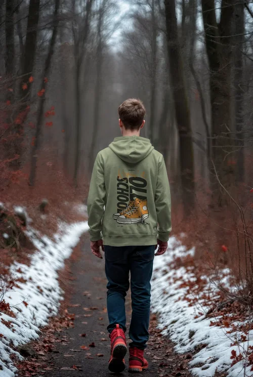 Serene Forest Hoodie Mockup with Muted Background Colors
