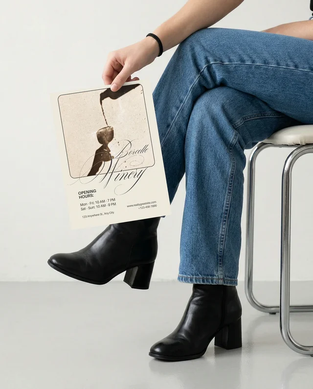 Modern Minimalist Mockup of Flyer with Stylish Attire