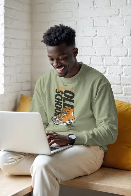 Mockup of a Young Man in a Stylish Sweatshirt