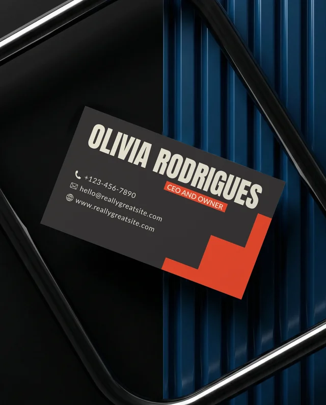 Elegant Business Card Mockup on Contrasting Background