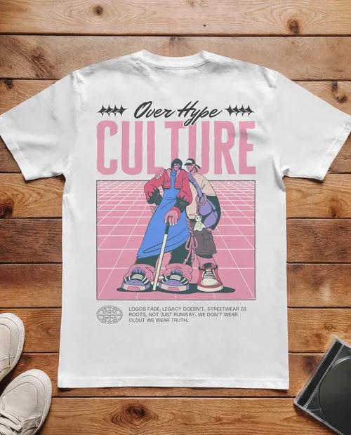 Stylish T-Shirt Mockup on Rustic Wooden Surface