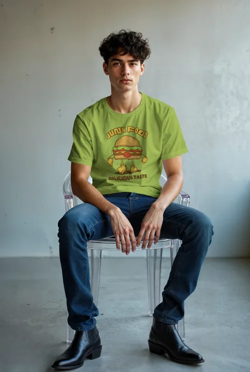 Stylish Mockup T-Shirt with Soft Gray Background Colors