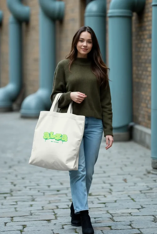 Stylish Mockup of a Tote Bag in Urban Setting