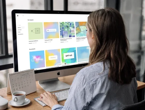 Modern iMac Mockup in a Bright Workspace