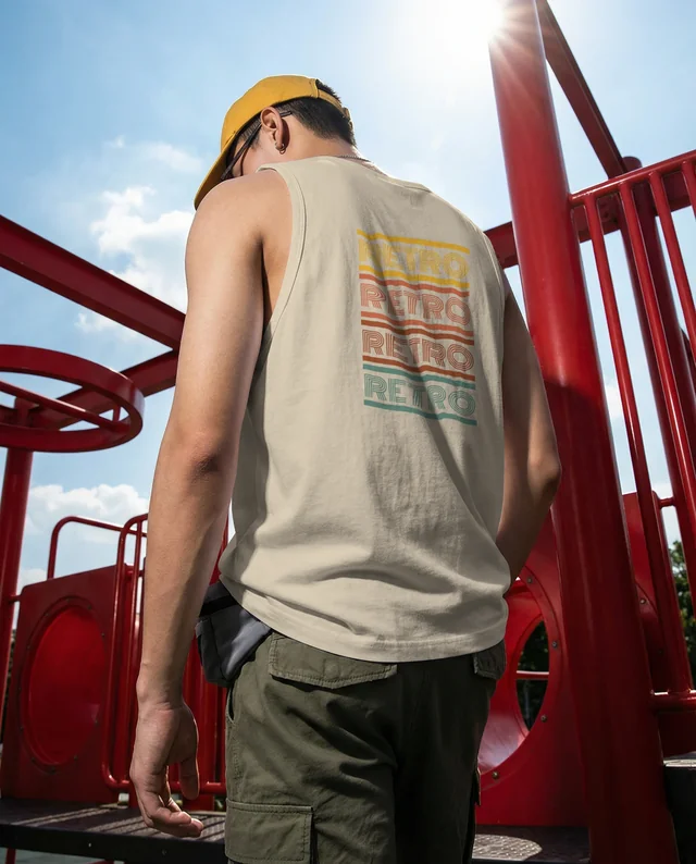 Casual Summer Mockup of a Young Man in Tank Top