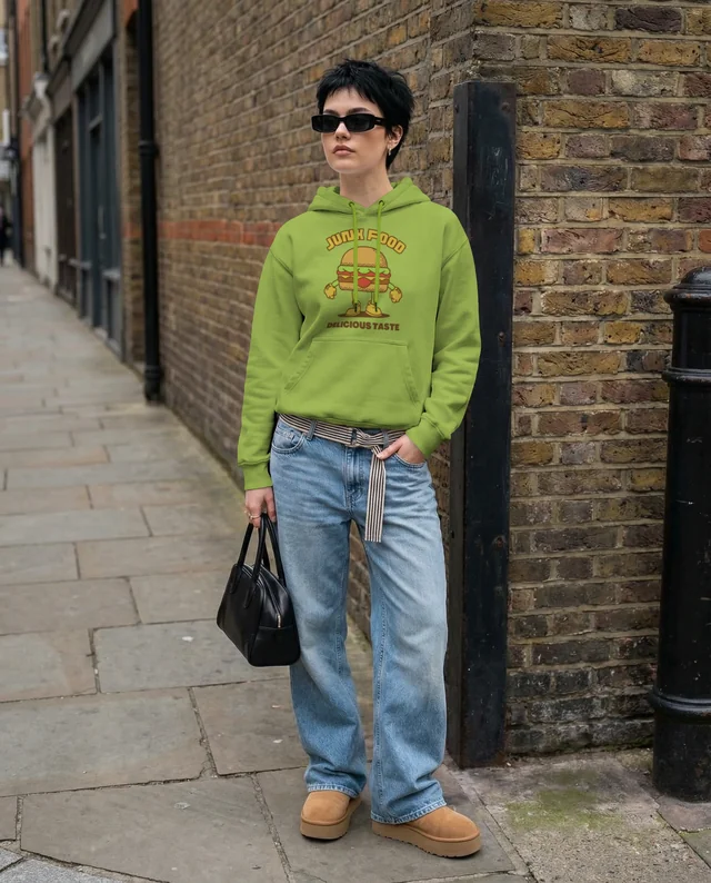 Stylish Hoodie Mockup in Urban Street Fashion Scene