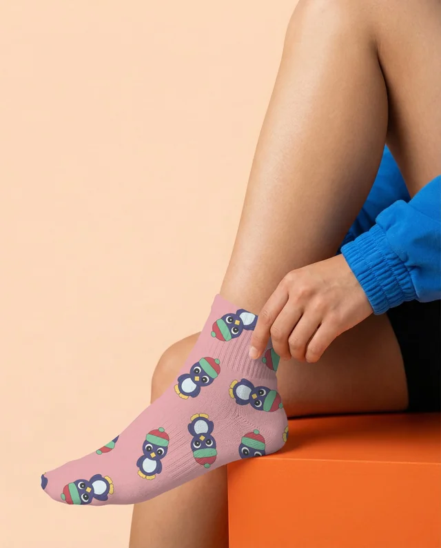 Casual Mockup of White Socks on Relaxed Foot Pose