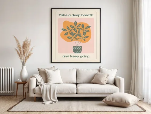 Minimalist Mockup Poster with Soft Beige Background Colors