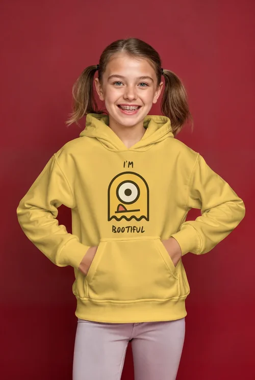 Cheerful Hoodie Mockup with Vibrant Red Background