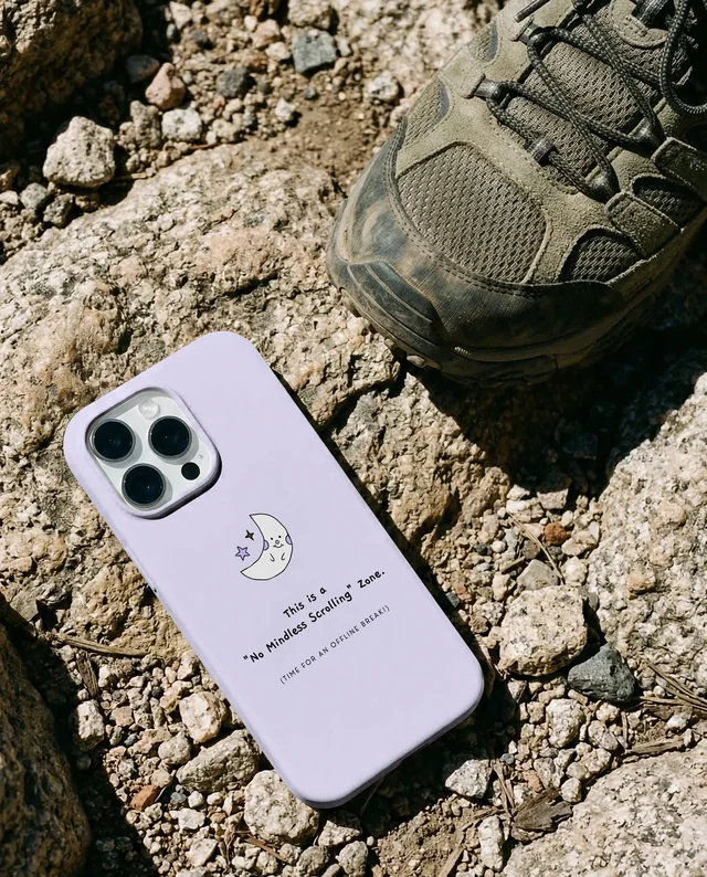 Rugged Outdoor Mockup Featuring a Phone Cover on Rocks