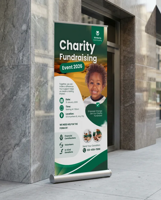 Sleek Mockup of a Blank Banner Stand on Sidewalk