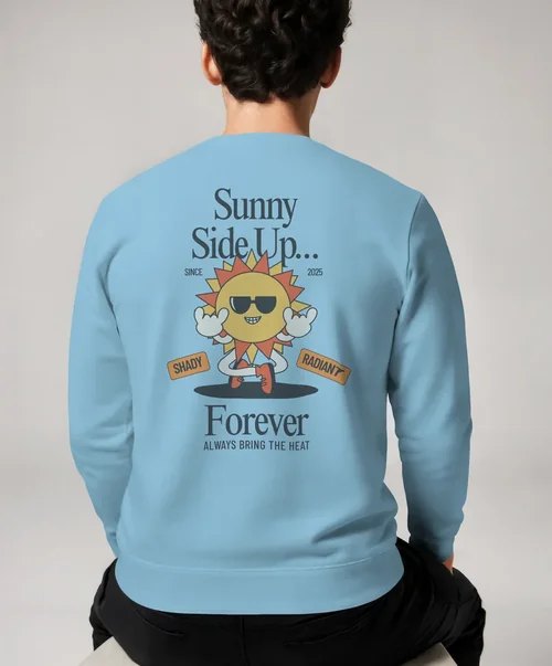 Mockup of a Young Man in a White Sweatshirt