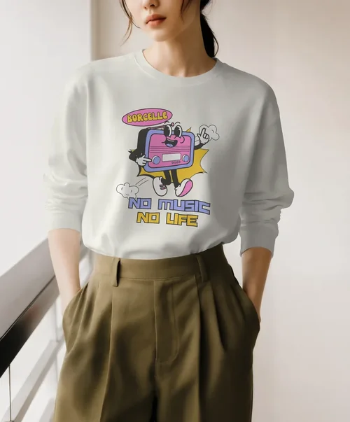 Stylish Mockup of a Casual Sweatshirt Look
