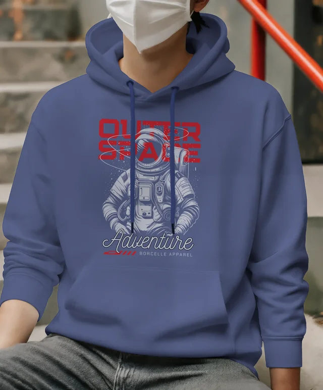 Stylish Hoodie Mockup of Young Male on Staircase