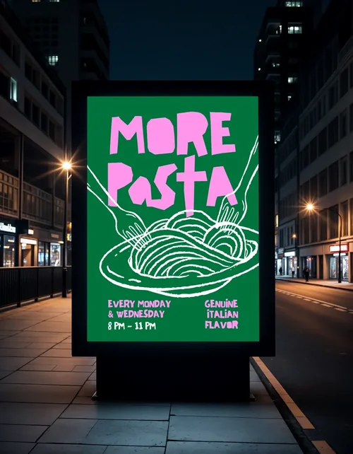 Urban Night Billboard Mockup for Advertising Display