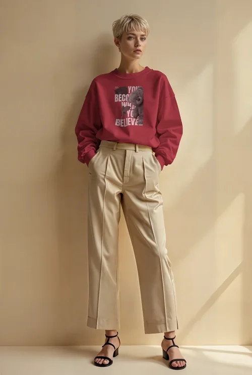 Chic Mockup of a Stylish Woman in a Sweatshirt