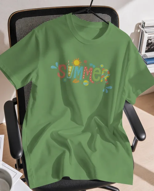 Stylish Mockup of a T-Shirt in a Modern Workspace