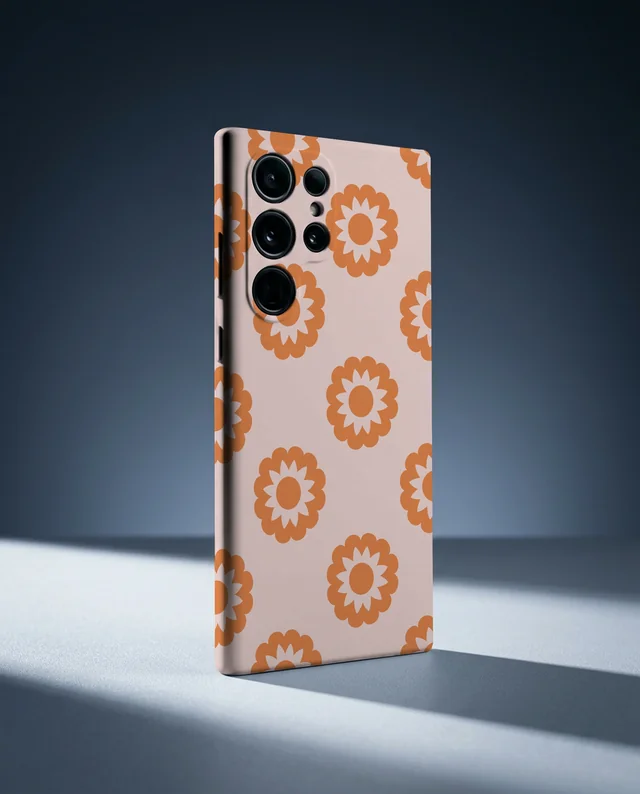 Sleek Modern Phone Cover Mockup on Minimalist Surface