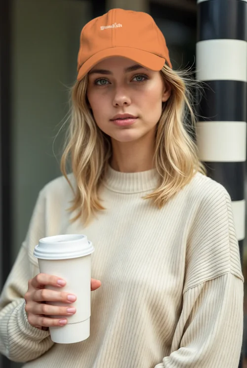 Chic Mockup of a Casual Hat Cap - Urban Style Portrait