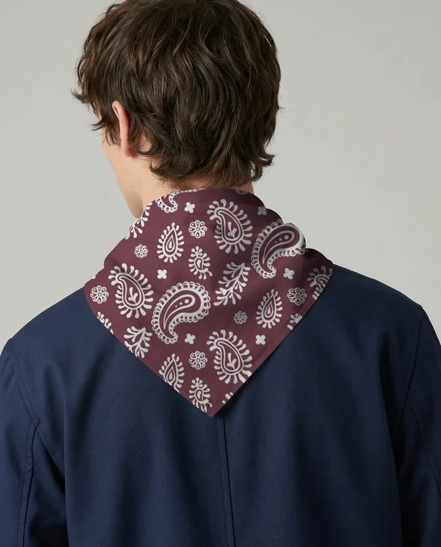 Stylish Bandana Mockup Featuring a Relaxed Young Man