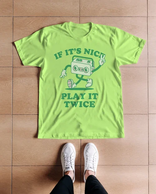 Minimalist T-Shirt Mockup on Wooden Floor