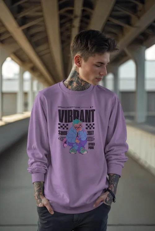 Stylish Mockup of a Young Man in Oversized Sweatshirt